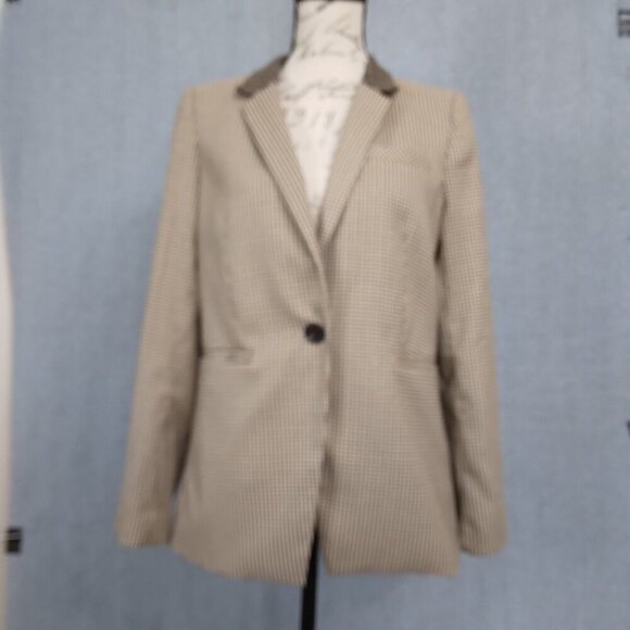 Vince Camuto | Plaid Blazer with Contrast Color Brown Tan | Size 8 - Picture 2 of 8